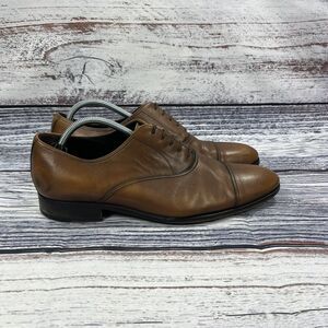 To Boot New York Aidan Brown Leather Cap Toe Oxfords Dress Shoes 1298, Men’s 9.5
